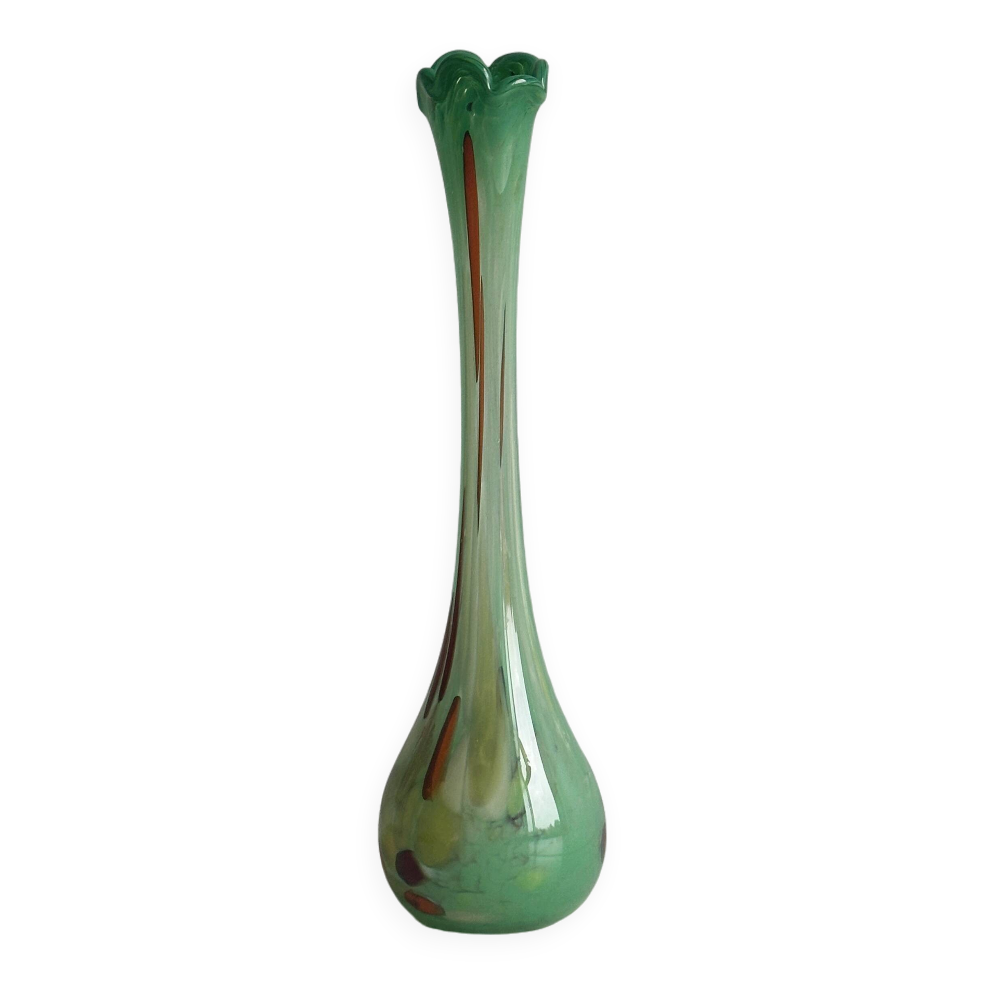 Transparent colored glass soliflore vase