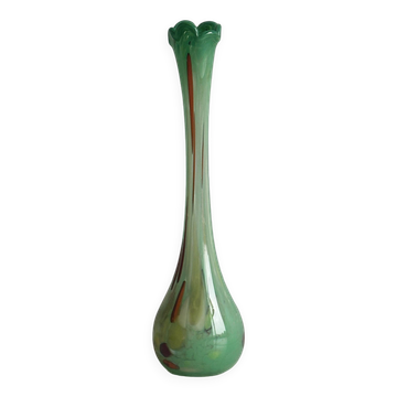 Transparent colored glass soliflore vase