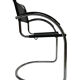 Set of 4 bauhaus cantilever chairs black leather and chrome design