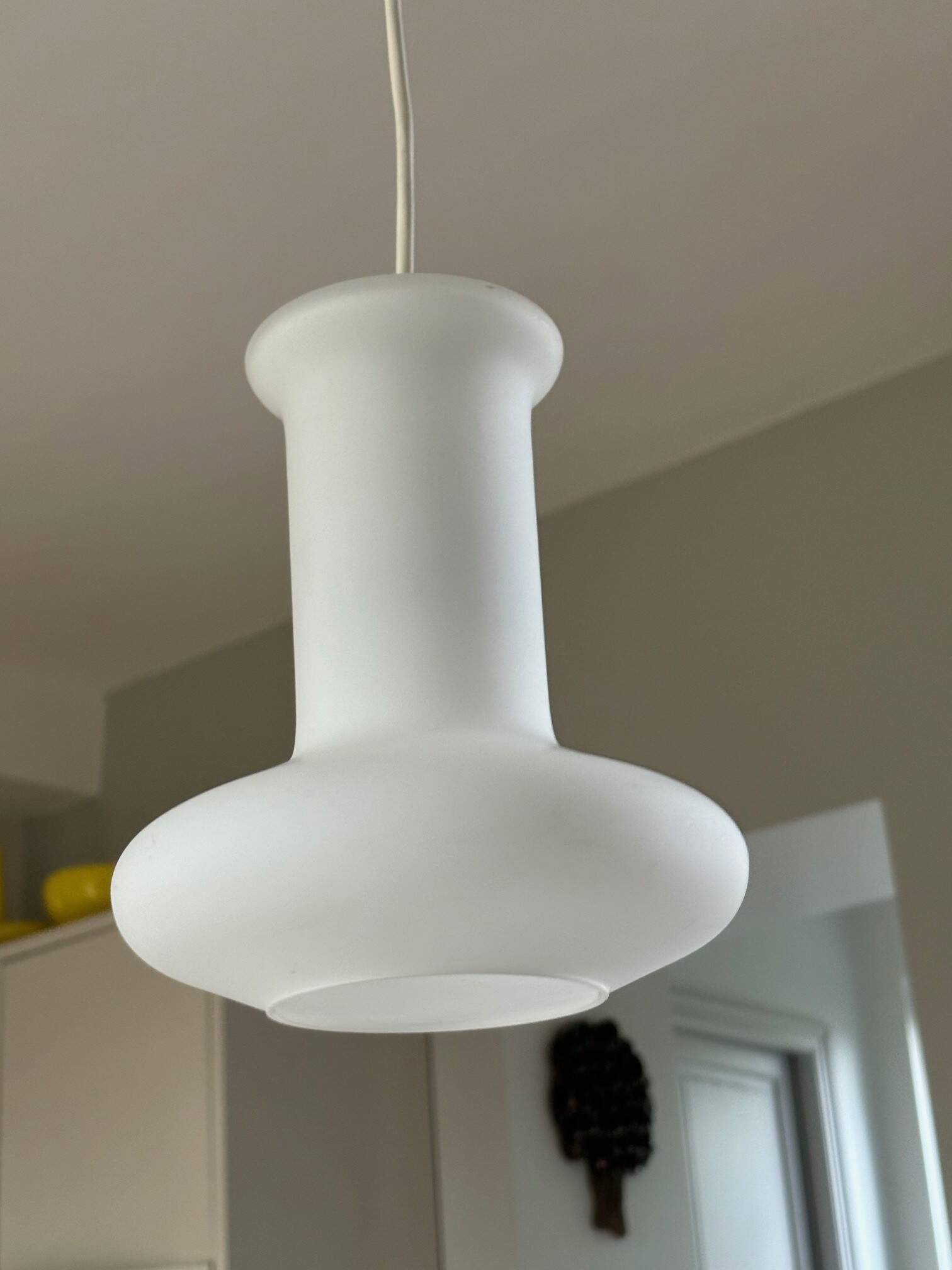 opaline pendant light - suede from the 70s