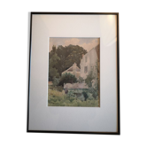 Watercolour View of Brièvres - Signed Henri Laurent Mouren (1844-1922)