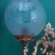 Pair of large double-light wall sconces in vintage brass and glass