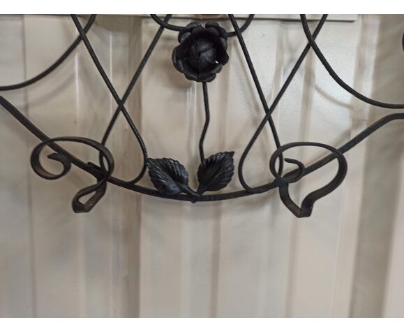 Coat Rack In Wrought Iron Art Deco Patère With Decoration Of Black Rose Selency Coat Rack In Wrought Iron Art Deco, Wrought Iron Wall Coat Racks