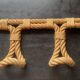 vintage wall coat rack in braided rope