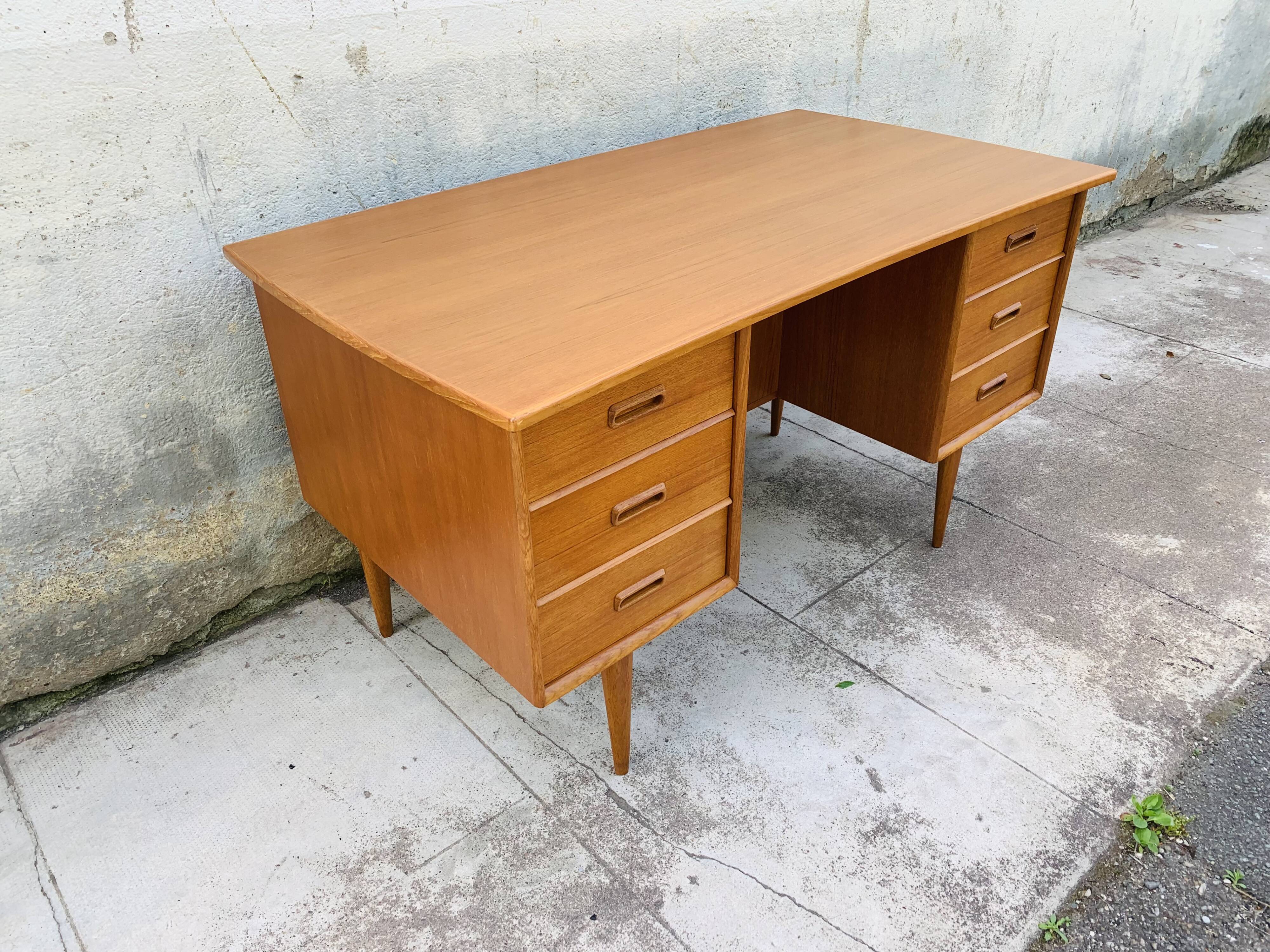 Scandinavian double-sided teak office 60s