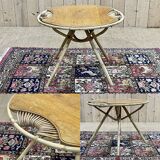 Rattan pedestal table from the 60s