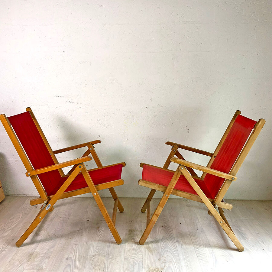 Paire de fauteuils pliants Plidéal vintage 50's
