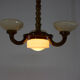 Art deco wood chandelier, 1930s