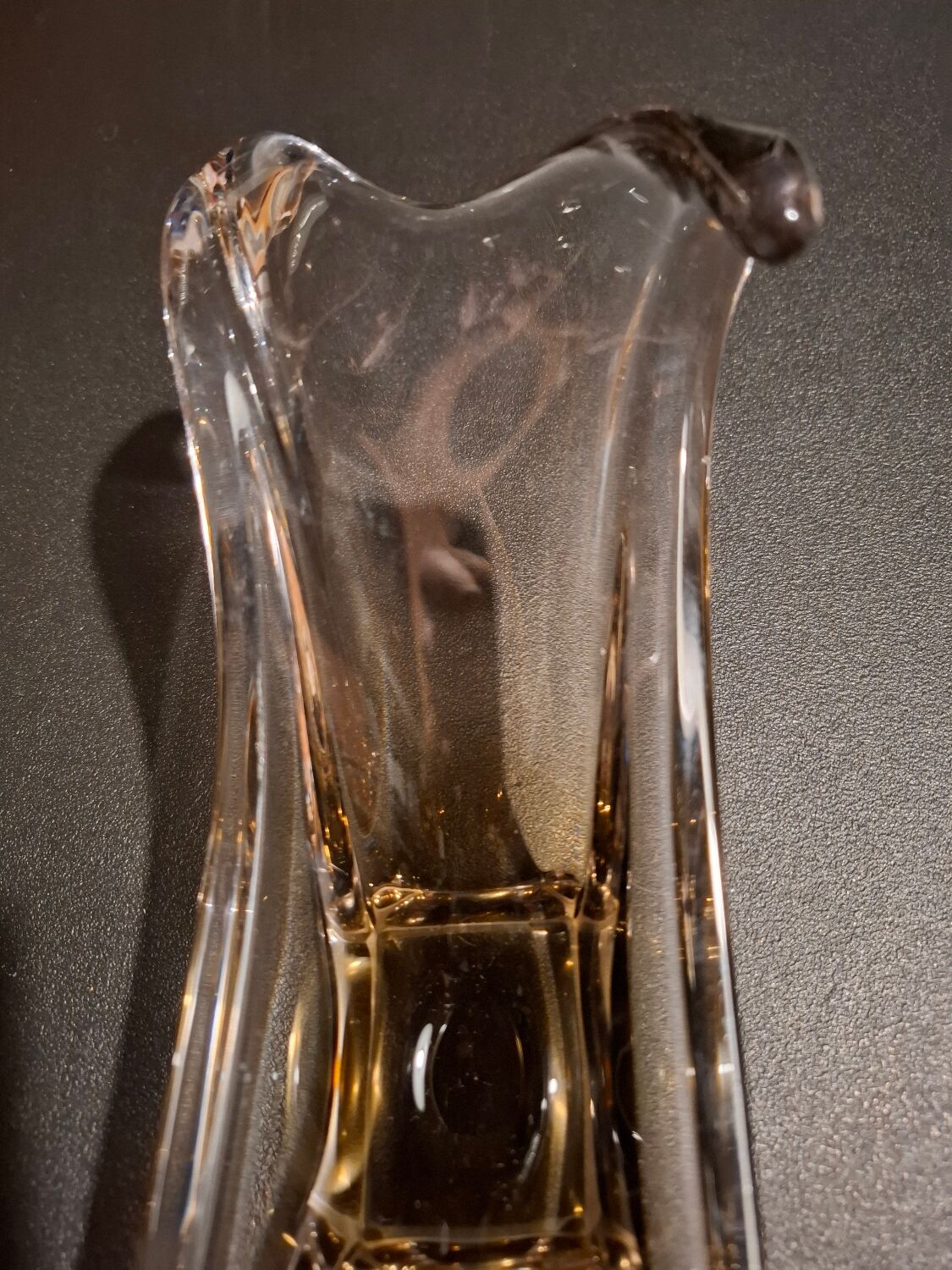 Smoked glass catchall from the seventies.