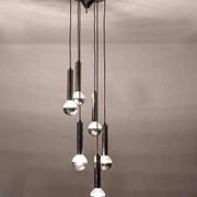 Grand lustre en cascade du milieu du siècle en chrome