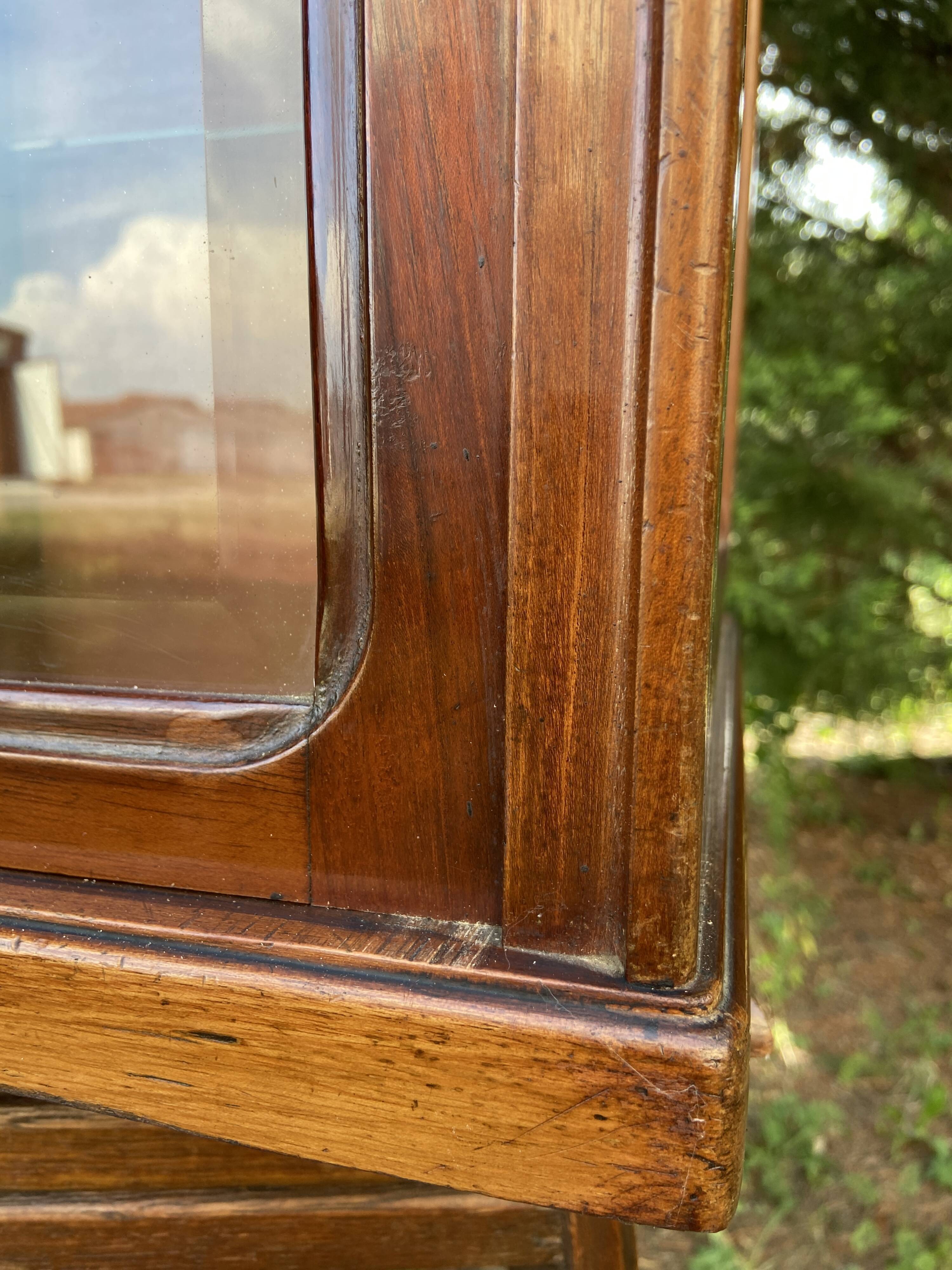 Small 1930s mahogany display cabinet, art deco apothecary cabinet