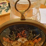 Vintage round frame dried flowers