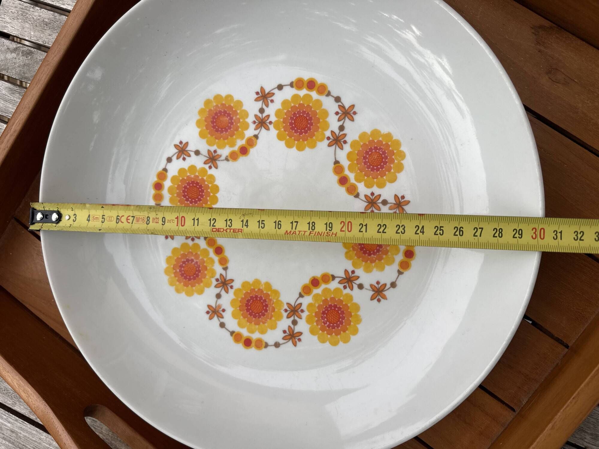 Large plate Schumann Arzberg Bavaria – Vintage orange flowers from the 70s