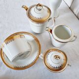 Lujoso Play para Café o Tee para respaldo en Porcelana Tharaud Limoges Modelo Austerlich