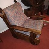 Sofa and two armchairs in solid elm