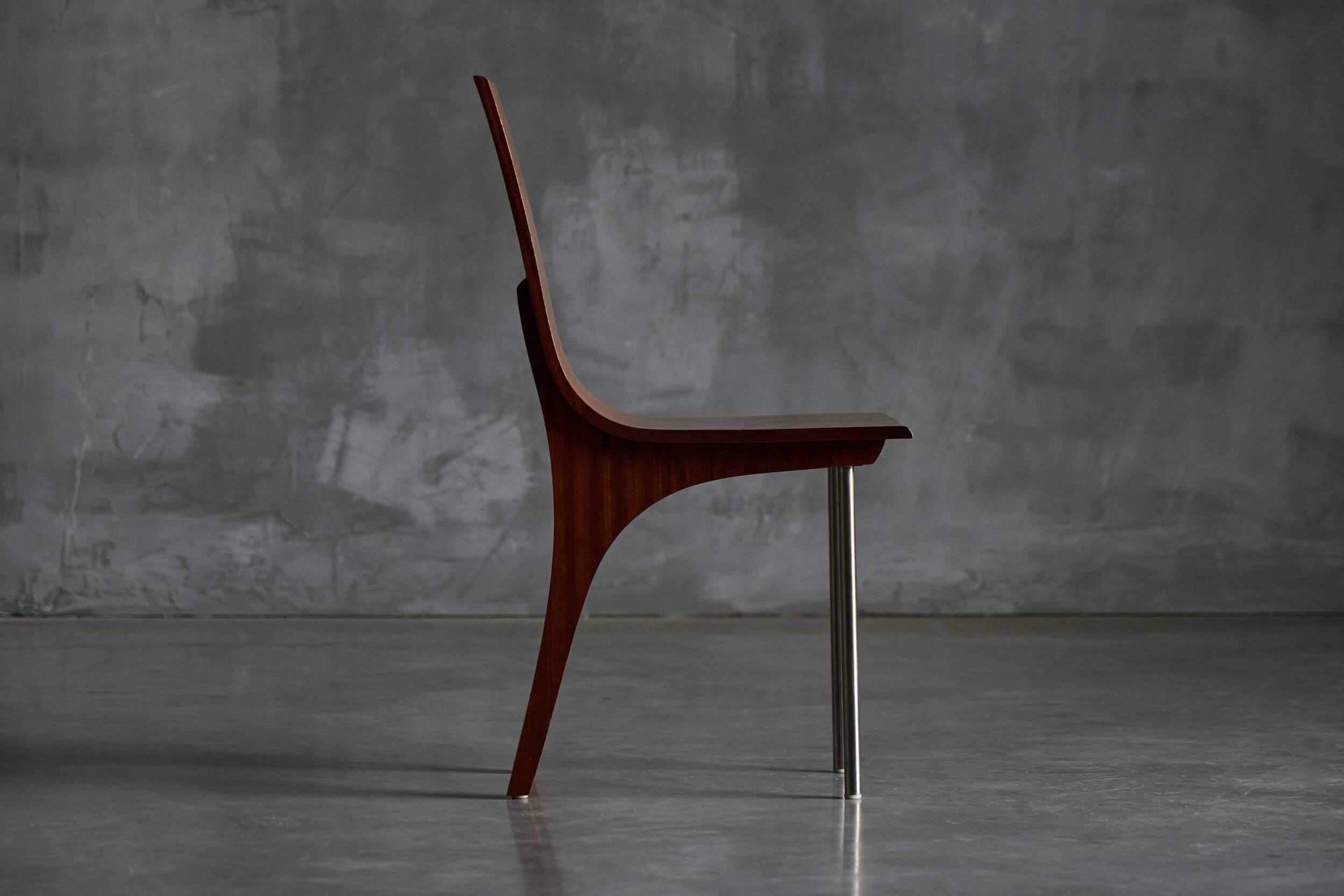 Postmodern Walnut Dining Chairs, Italy, 1980s