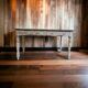 Brocante wooden farmhouse table / white / dining table