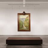 Painting Italian signed landscape from the 50s