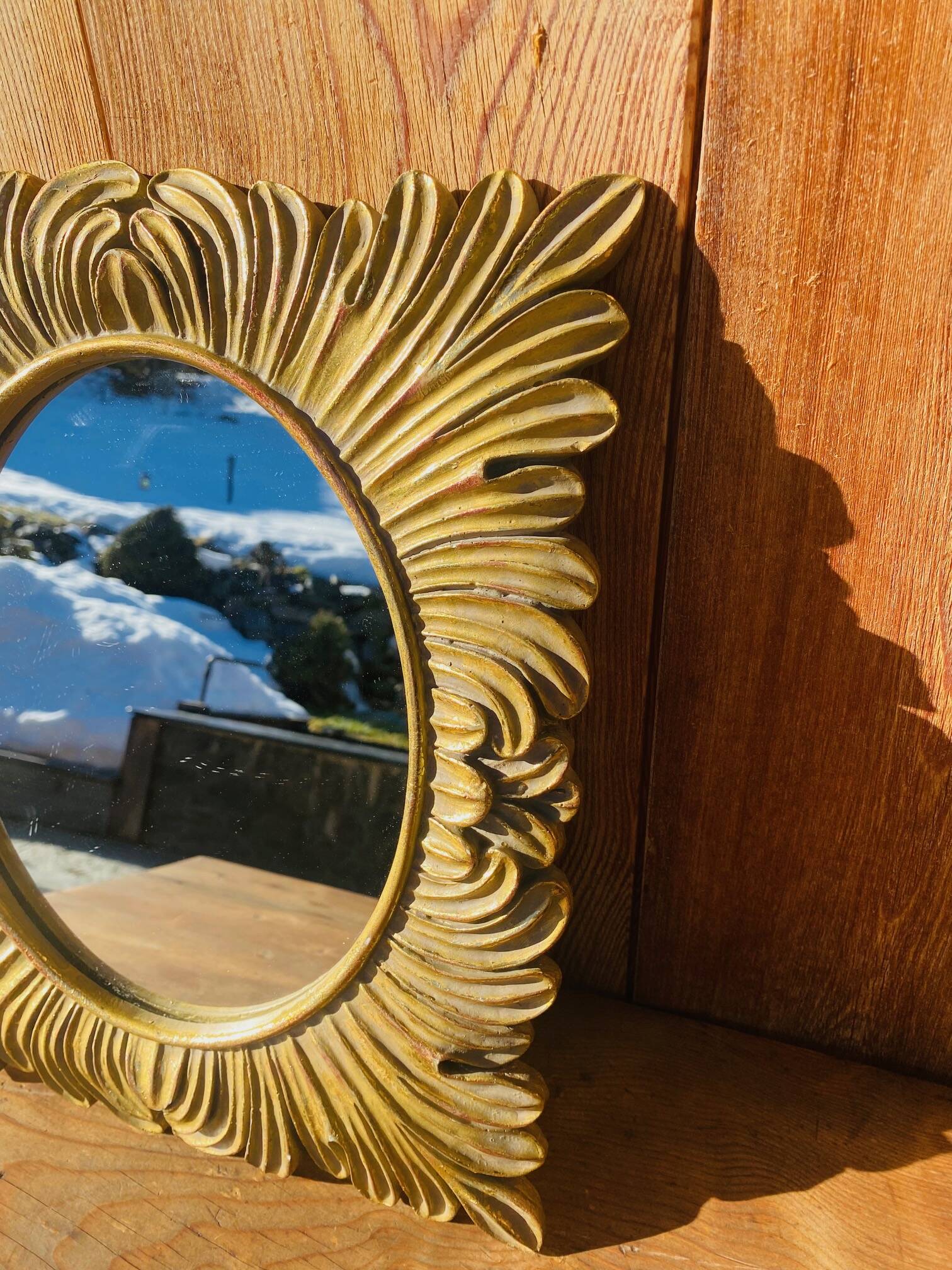 Vintage rectangle sun mirror