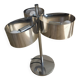 Chromed metal table lamp with 3 lights