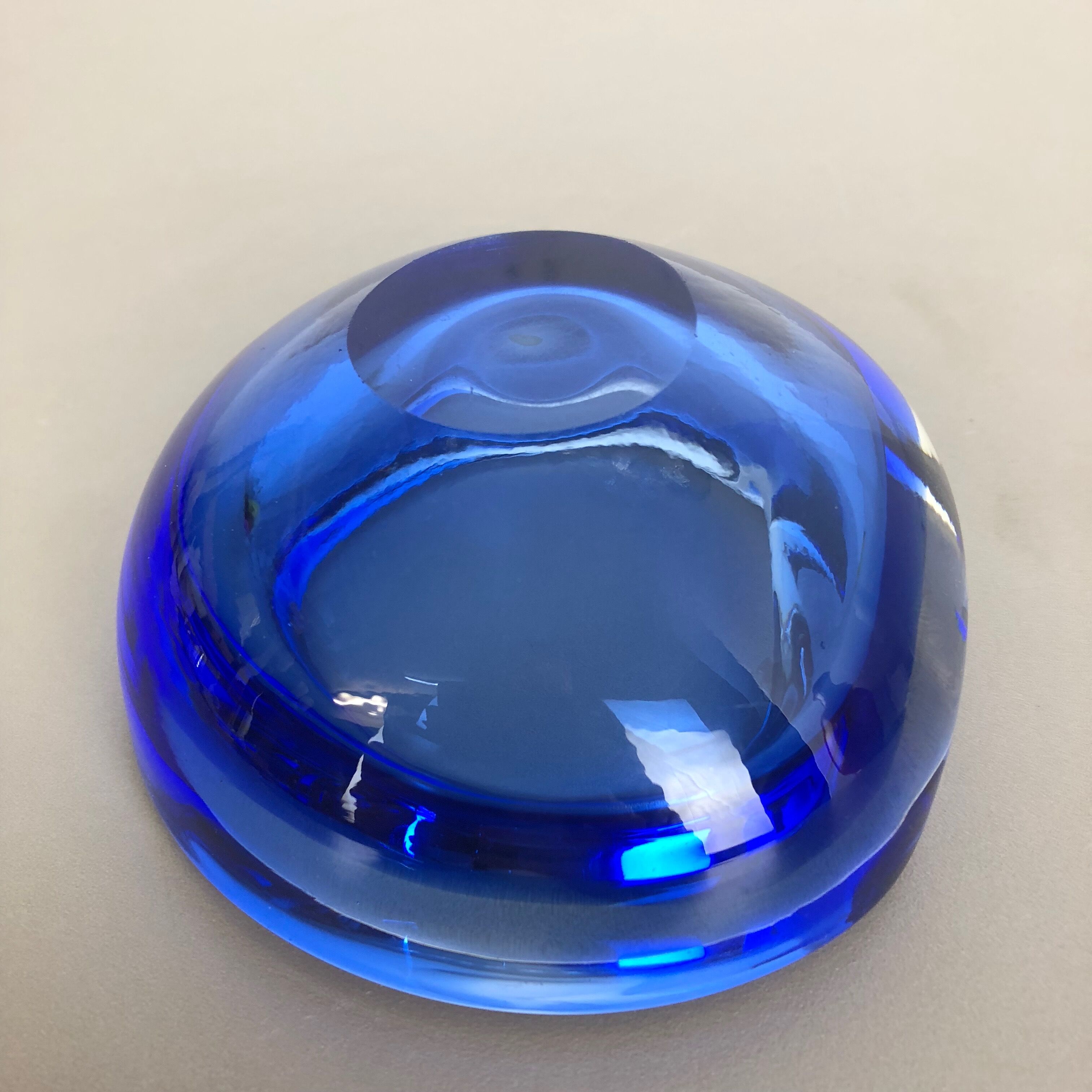 Blue Murano glass ashtray Murano, Italy, 1970s
