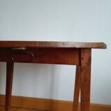 Antique round walnut table with flaps