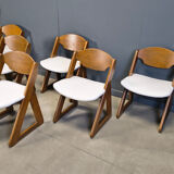 Vintage brutalist dining chairs, set of 6 - 1960s