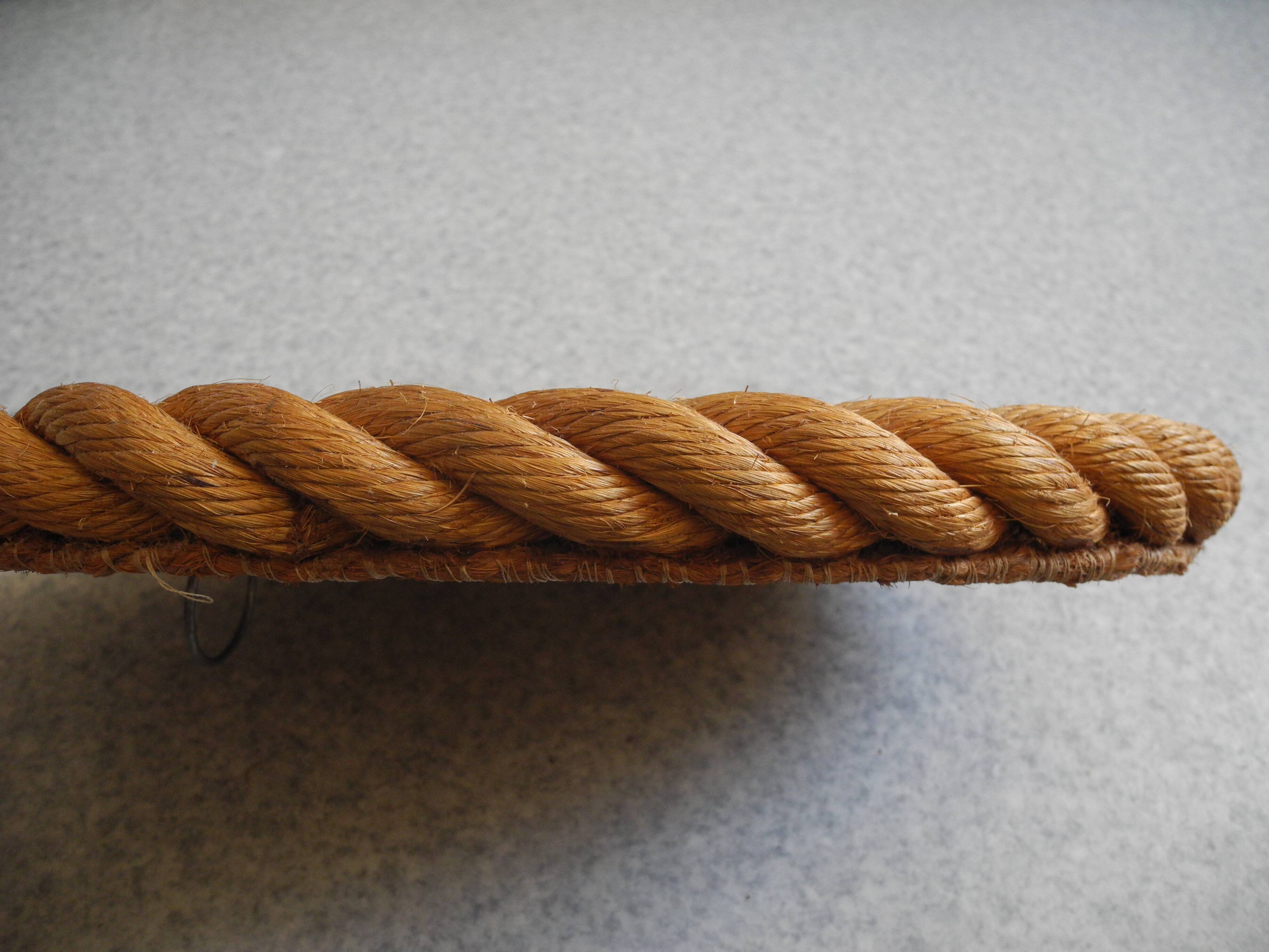 old rope mirror Audoux Minet vintage design 1950s old mirror 50s