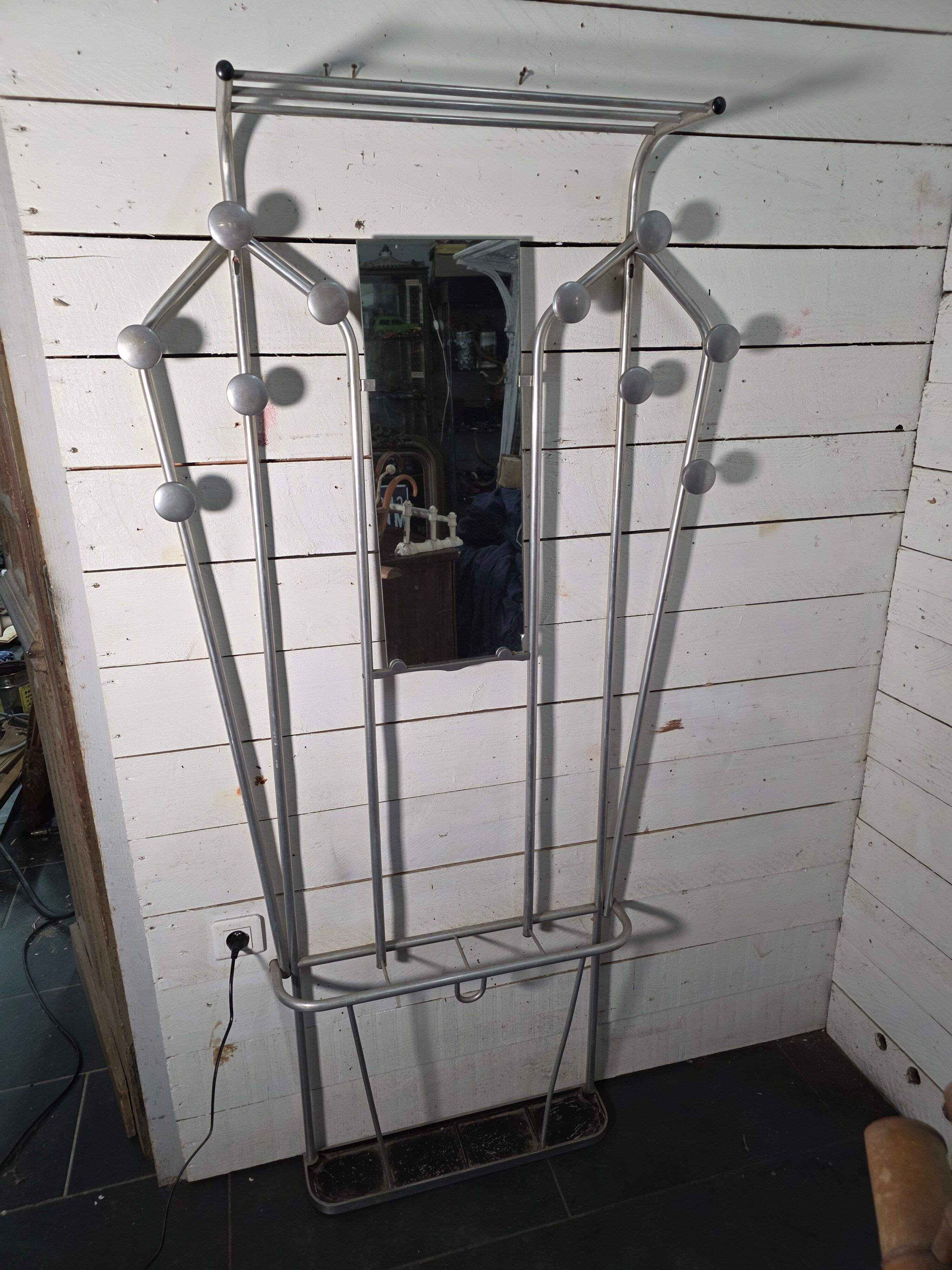 Aluminium coat rack from the 1950s.