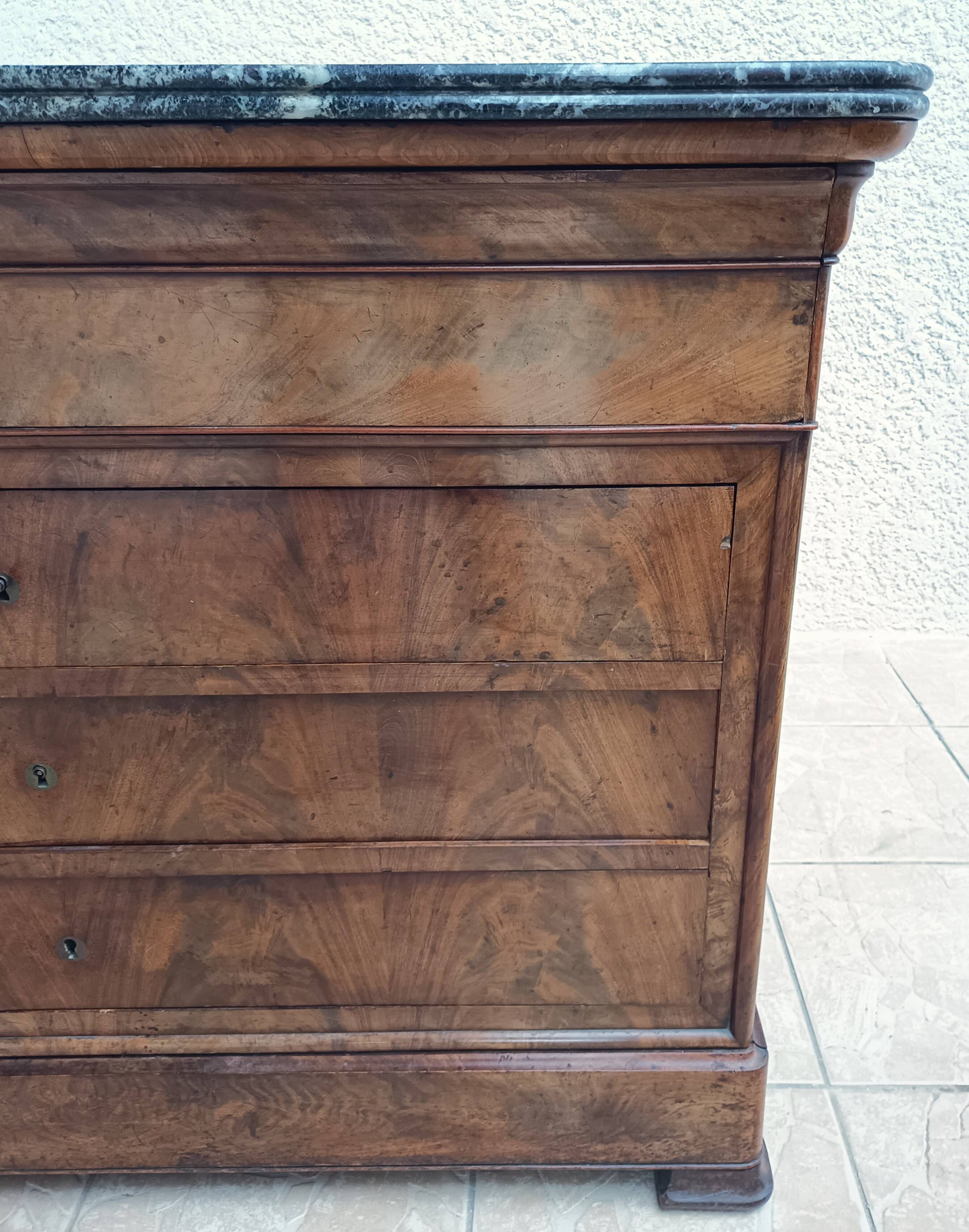 Louis Philippe mahogany secretary chest of drawers