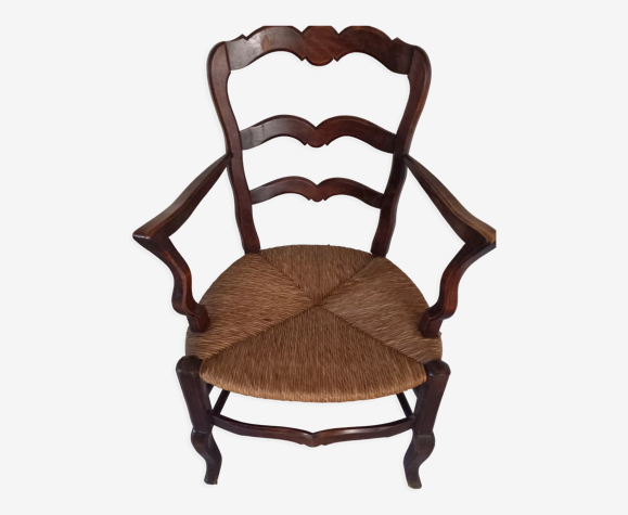 Fauteuil ancien avec assise en paille
