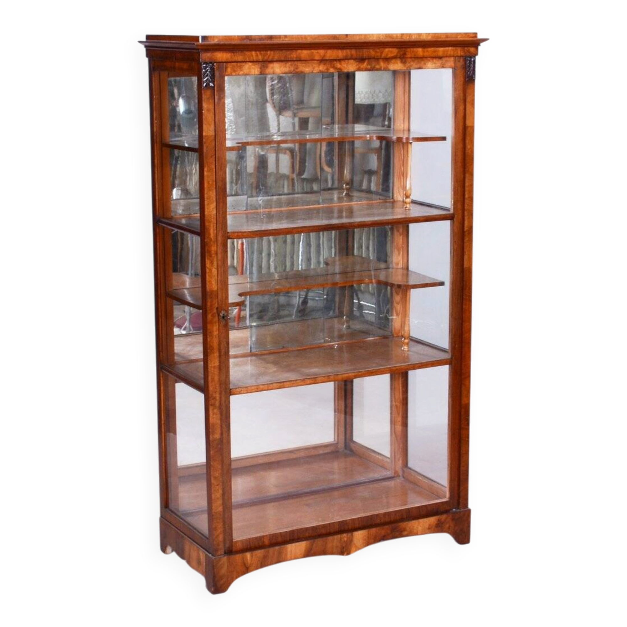 Biedermeier Display Cabinet in Walnut, 1830s