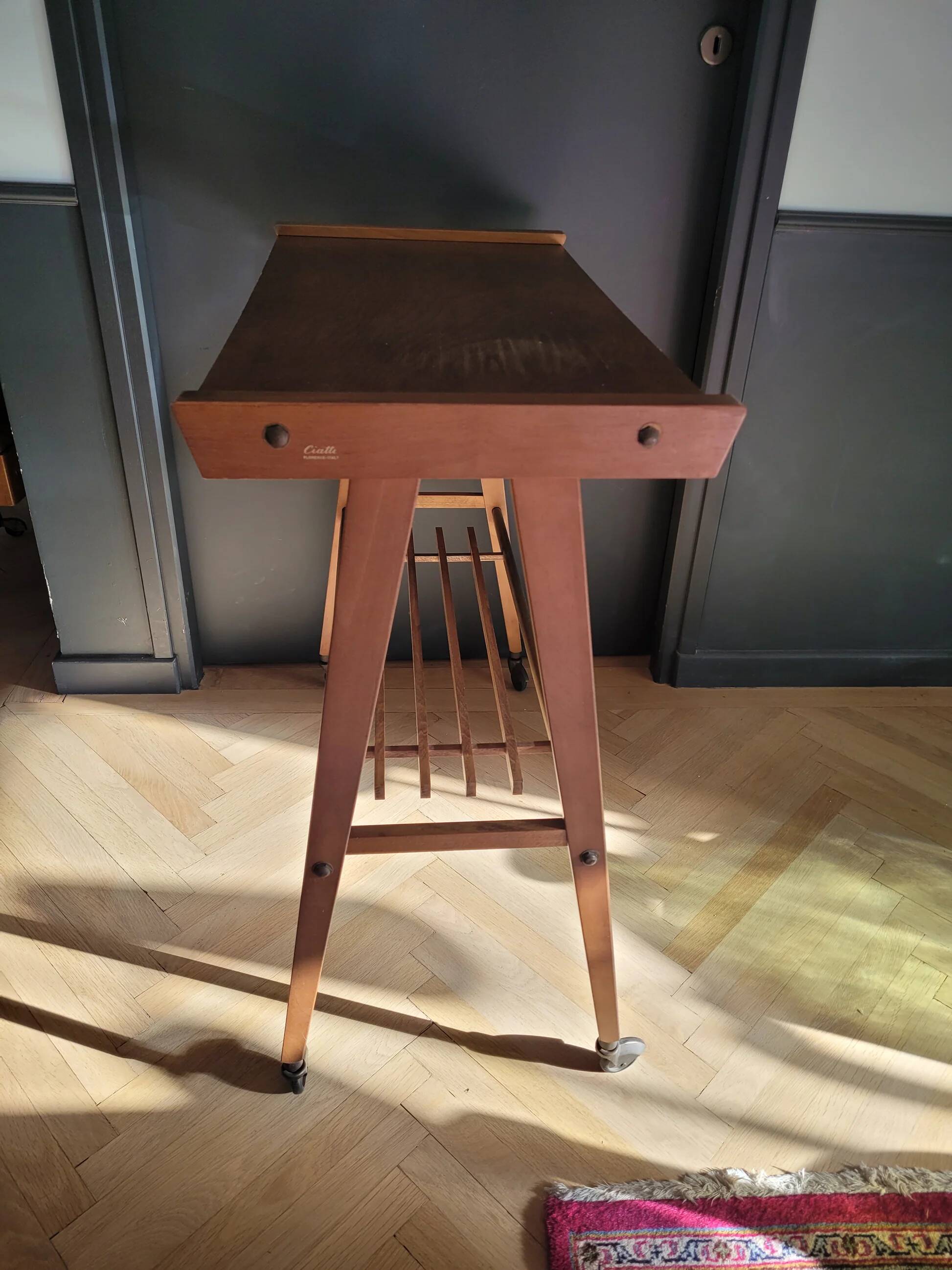 Ciatti wooden trolley on wheels