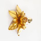 Medium sized gilded vintage florentine flush mount light