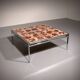 Coffee table in chrome-plated frame and ceramic tiles, Denmark, 1970s