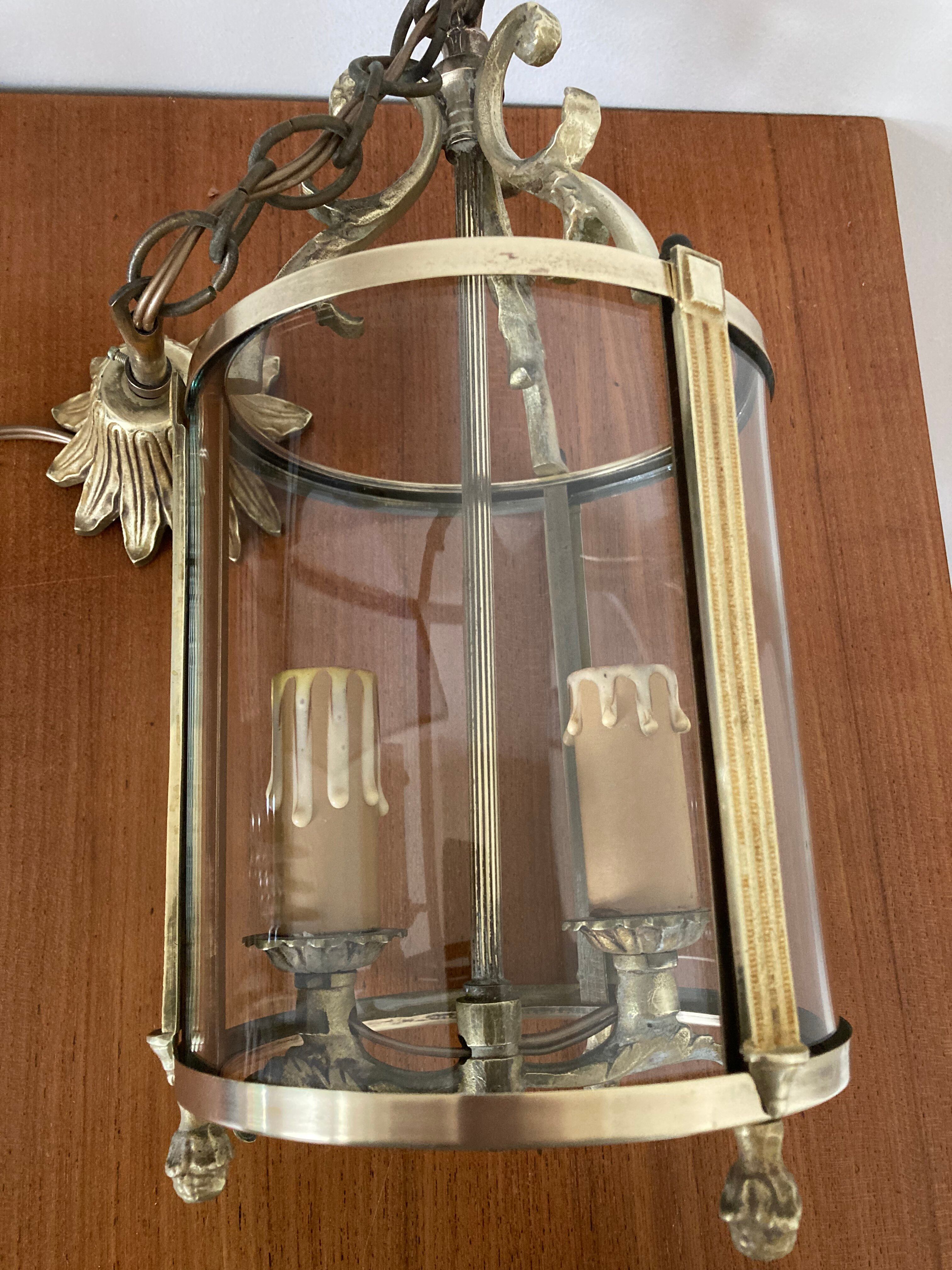 Vestibule lantern, gilded bronze, Louis XVI style