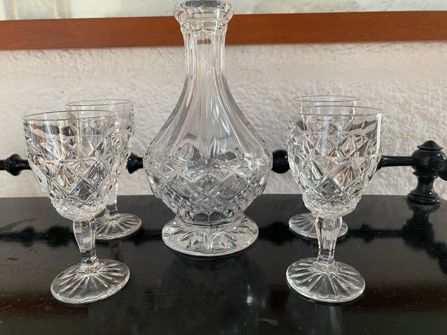 Bohemian crystal liqueur service