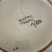 Grand plat en céramique grecque ikaros rhodes – peint à la main – 35 c
