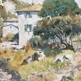 Watercolour Table Biface around 1910 by Paul Monnier (1893-1962)