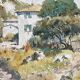 Watercolour Table Biface around 1910 by Paul Monnier (1893-1962)