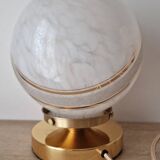 White Clichy Glass Globe Touch Lamp