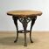 Table de jardin en fonte avec plateau en pin
