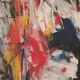Original Swedish Oil on Canvas – “Abstract” by KB – Vintage & Framed  49 ×