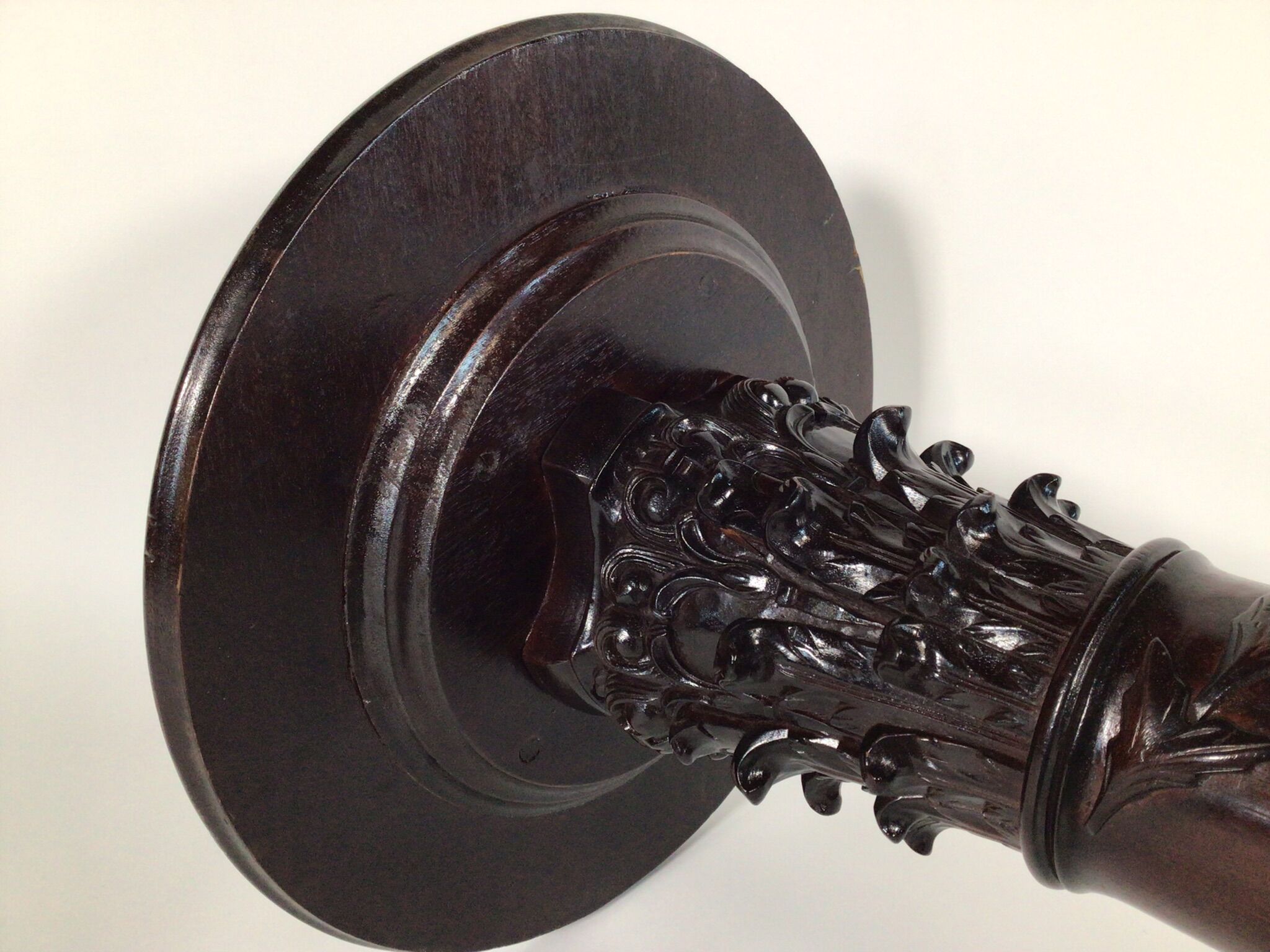 Oak carved plant stand