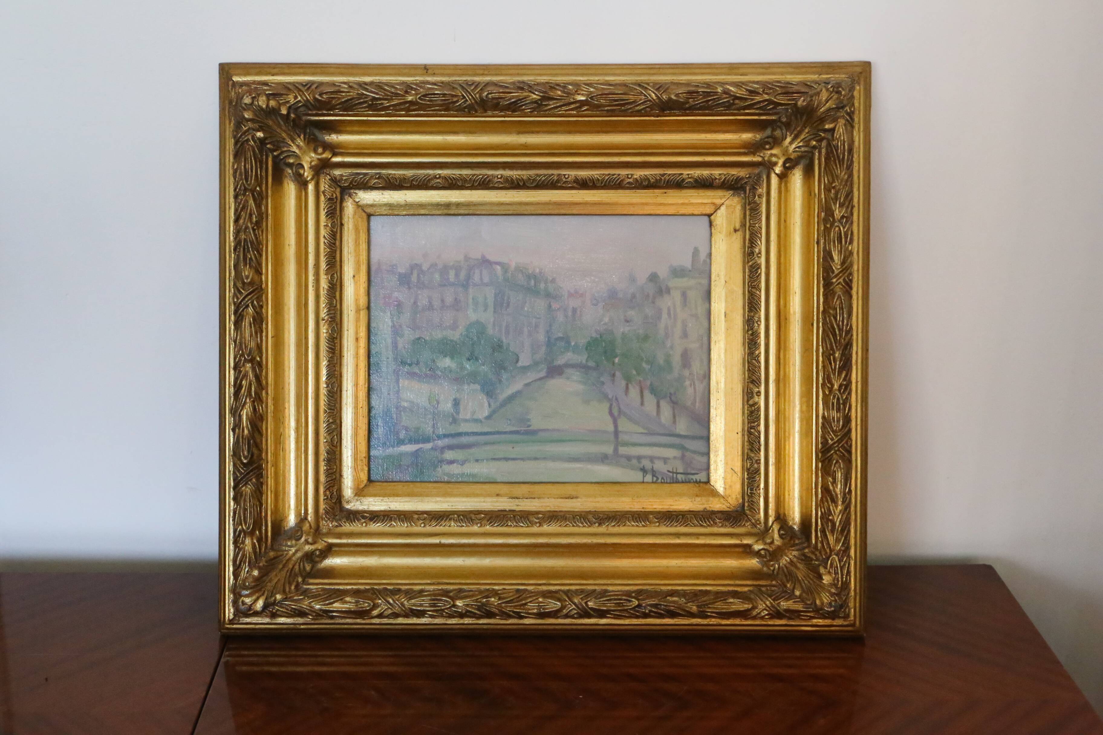 View of the Pont Tournelle, Paris, by Pierre Bouthinon, Oil painting