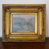 View of the Pont Tournelle, Paris, by Pierre Bouthinon, Oil painting