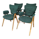 Set of 4 Roger Landault armchairs