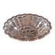 Pink molded glass bowl – embossed plant decoration – 1950s style