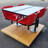 Modus table and 4 chairs Osvaldo Borsani by Tecno Italy 1970 Space Age