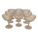 9 Clichy crystal champagne glasses, 19th century